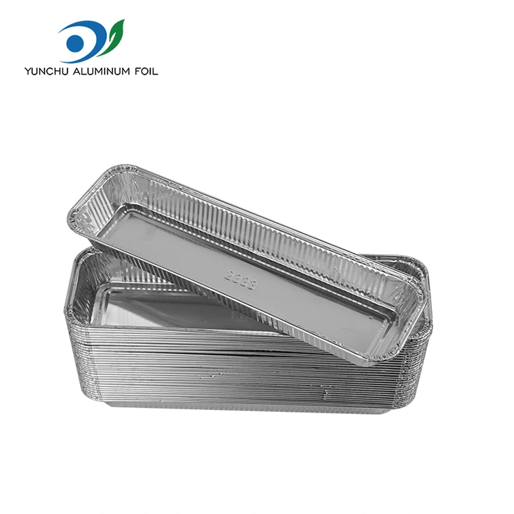 직사각형 빵 에어 프라이 실버 알루미늄 호일 용기