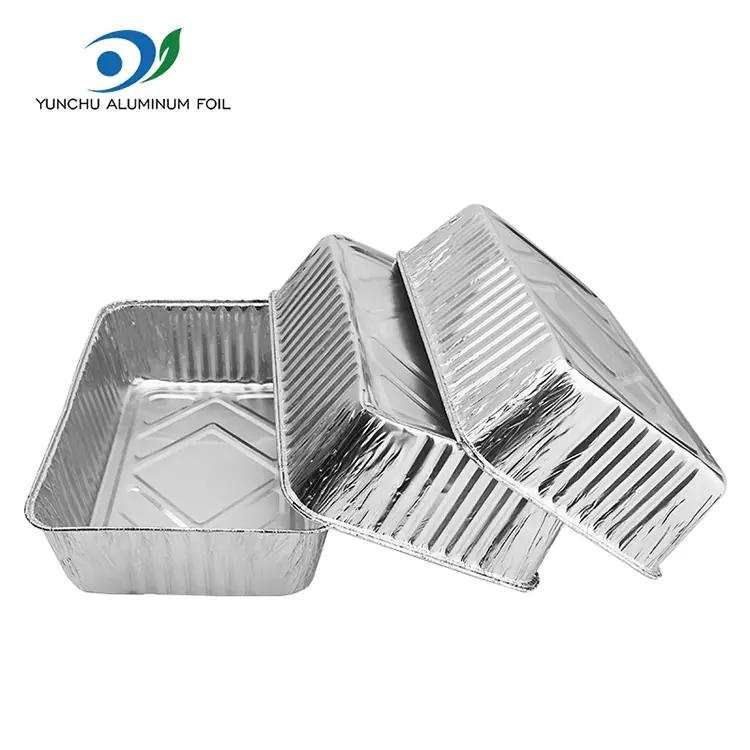 직사각형 빵 테이크 아웃은 알루미늄 호일 용기