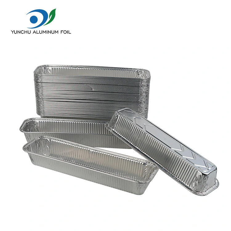 직사각형 빵 트레이 베이킹 실버 알루미늄 호일 용기 직사각형 빵 트레이 베이킹 실버 알루미늄 호일 용기
