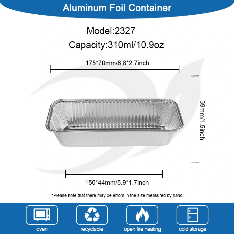 직사각형 빵 트레이 실버 알루미늄 호일 용기