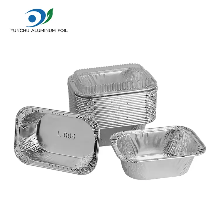 직사각형 케이크 베이킹 실버 알루미늄 호일 용기 직사각형 케이크 베이킹 실버 알루미늄 호일 용기