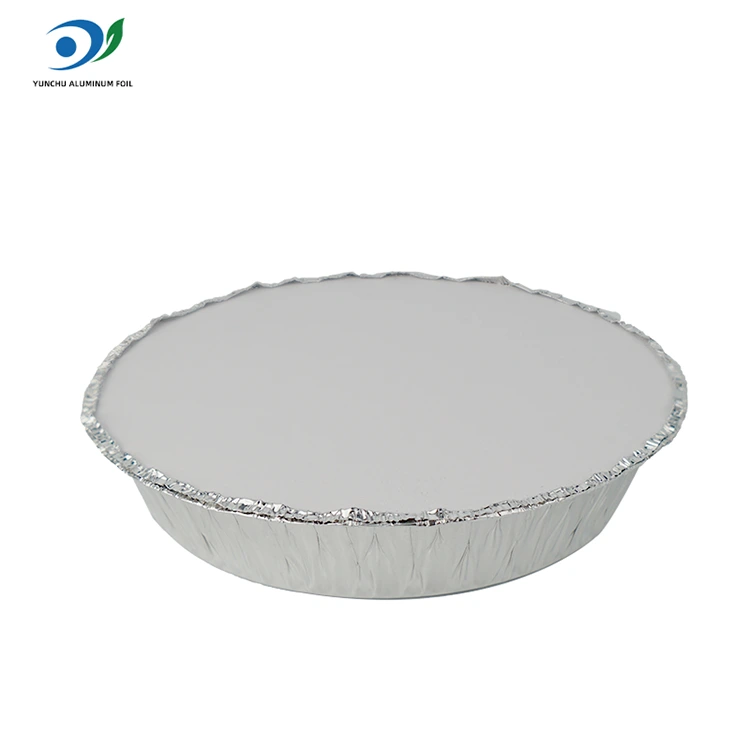 둥근 에어 프라이어 핫 포트 실버 알루미늄 호일 식품 용기