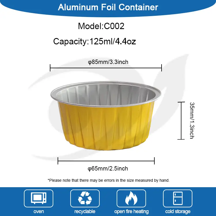 둥근 구운 케이크 Smoothwall 알루미늄 호일 용기