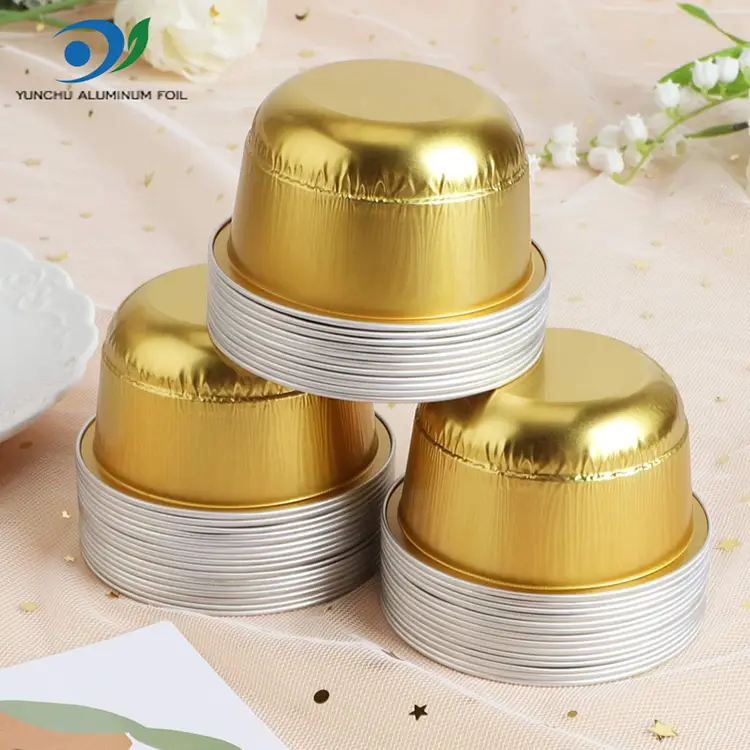 황금 알루미늄 호일 디저트 컵 -150 ml 돔 모양