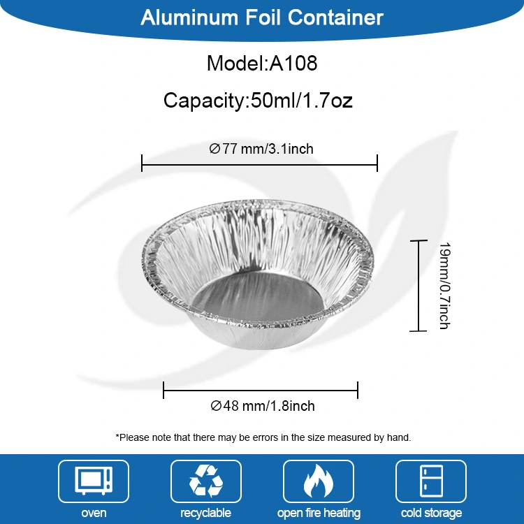간식을위한 둥근 달걀 타르트은 알루미늄 호일 음식 용기