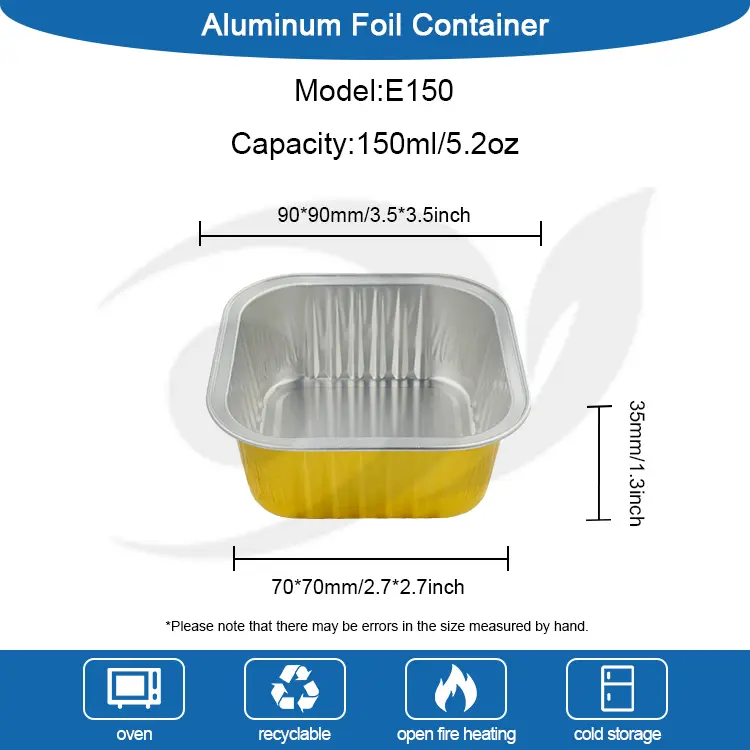 스퀘어 베이킹 스무드 월 알루미늄 호일 용기