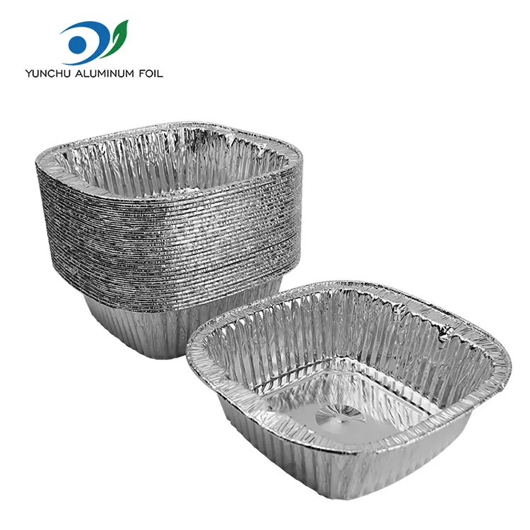 정사각형 실버 테이크 아웃 포장 알루미늄 호일 컨테이너