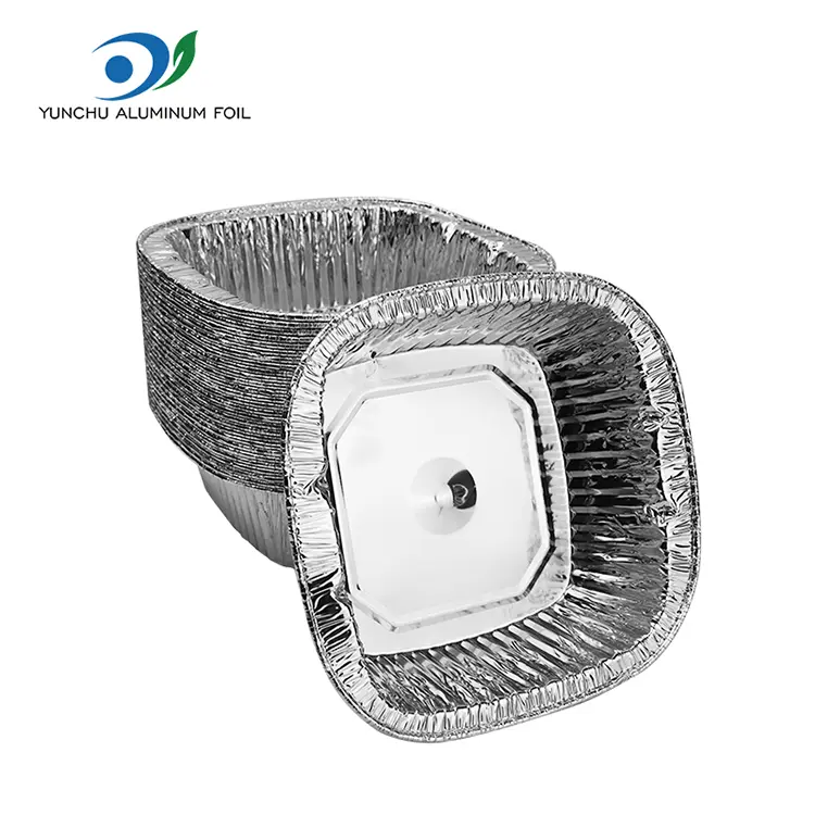 정사각형 실버 테이크 아웃 포장 알루미늄 호일 컨테이너
