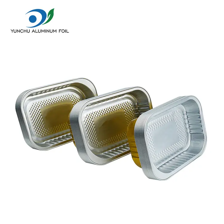 정사각형 테이크 아웃 식당 황금 알루미늄 호일 용기
