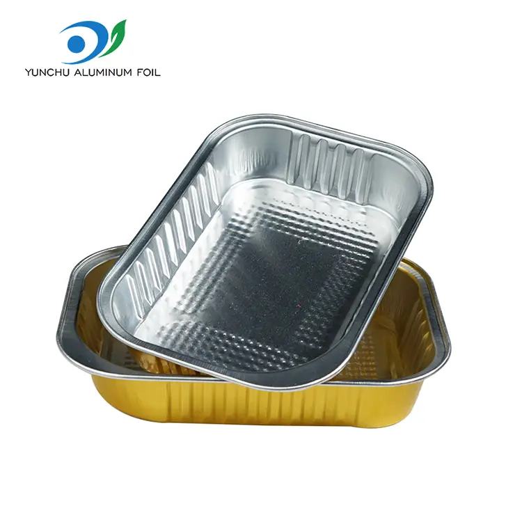 정사각형 테이크 아웃 식당 황금 알루미늄 호일 용기