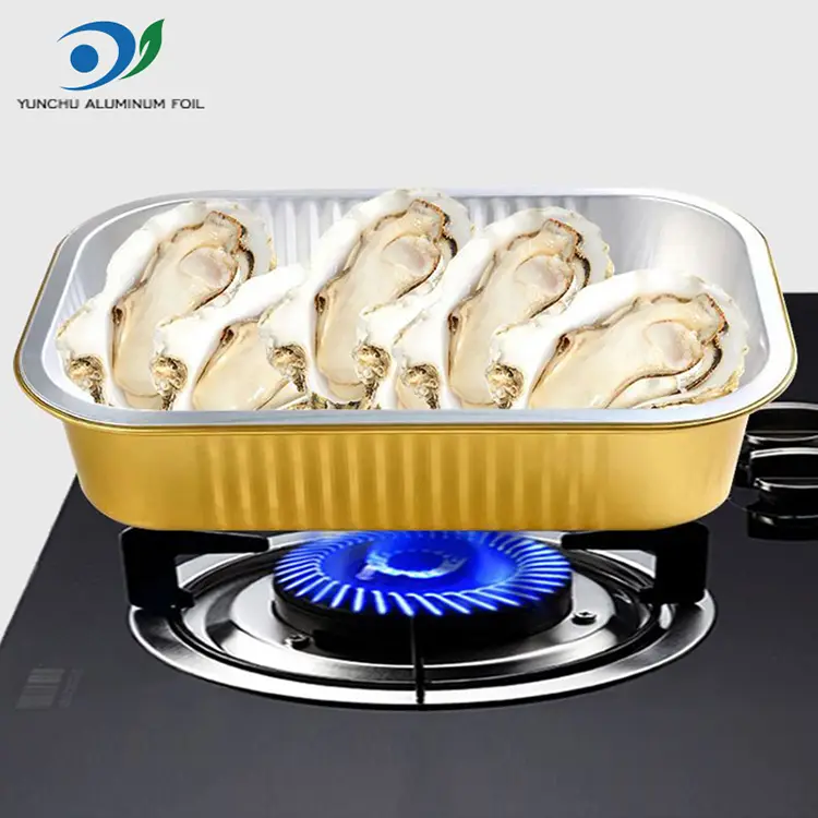 정사각형 테이크 아웃 식당 황금 알루미늄 호일 용기