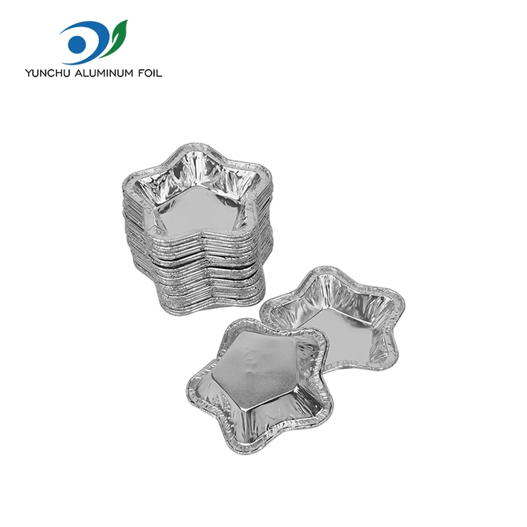 알루미늄 호일 식품 용기를 굽기 위한 별 모양의 알루미늄 호일 타르트 컵