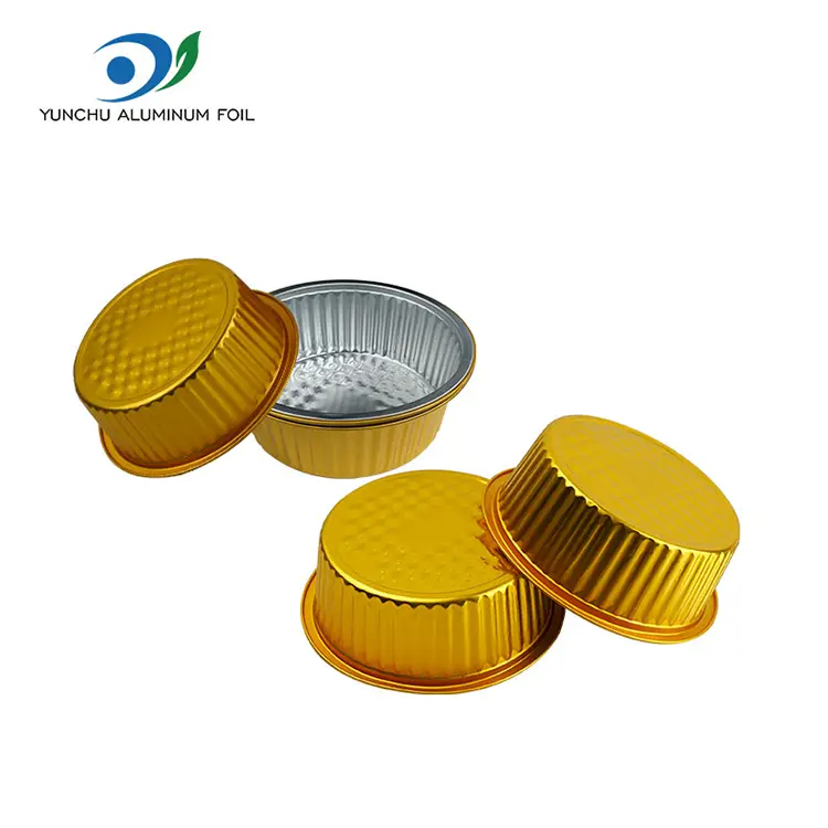 테이크 아웃 작은 뜨거운 냄비 황금 원형 알루미늄 호일 용기