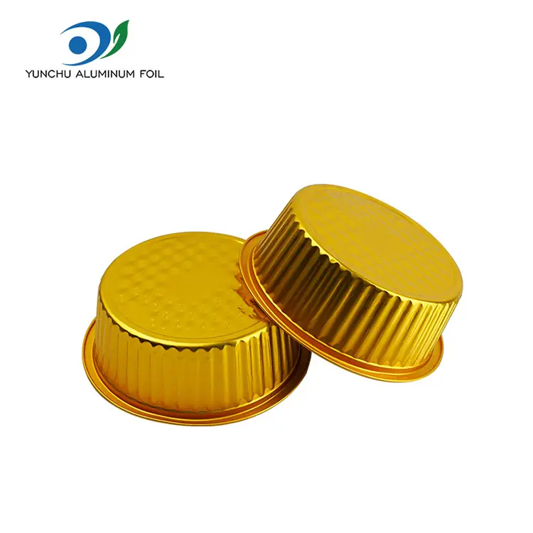 테이크 아웃 작은 뜨거운 냄비 황금 원형 알루미늄 호일 용기